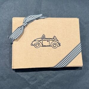Vintage Car Design Notecards with Ribbon